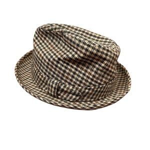 Dobbs Fifth Avenue Vintage Stylish Houndstooth Fedora Hat